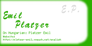 emil platzer business card